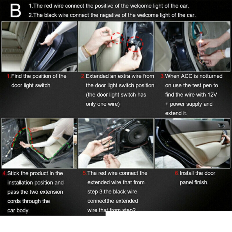 Dải Đèn LED Cảnh Báo Chào Mừng Trang Trí Cửa Xe Hơi