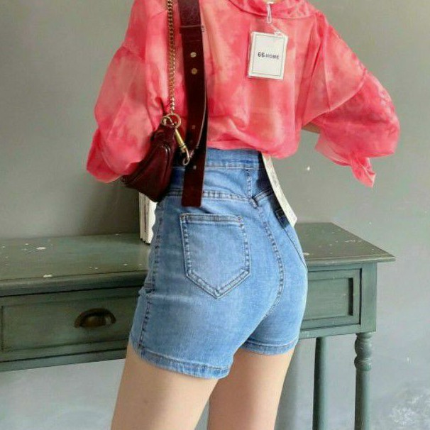 Quần shorts jeans 2 nút cao cấp