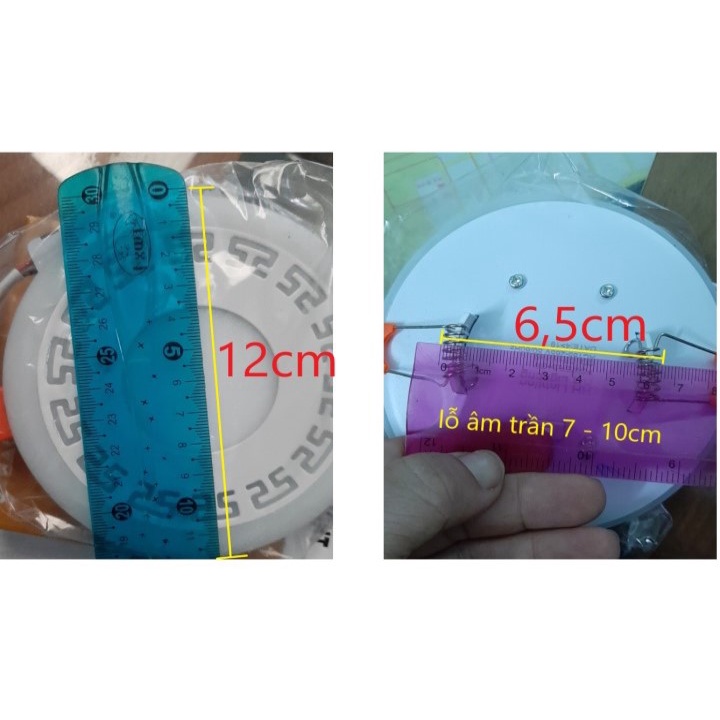 Đèn âm trần viền màu 3 chế độ 3w viền + 3w lòng
