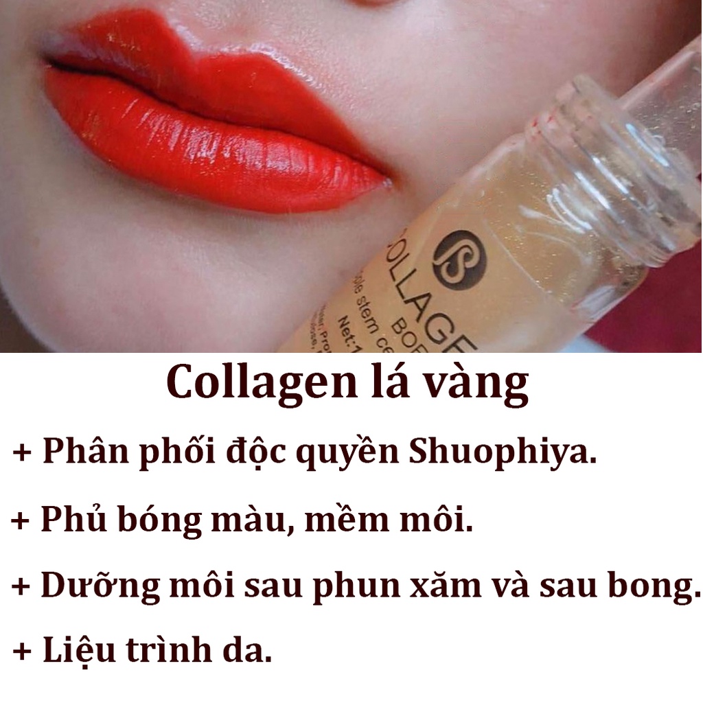 Collagen tươI, collagen lá vàng hỗ trợ phun môi và liệu trình da lọ 10ml