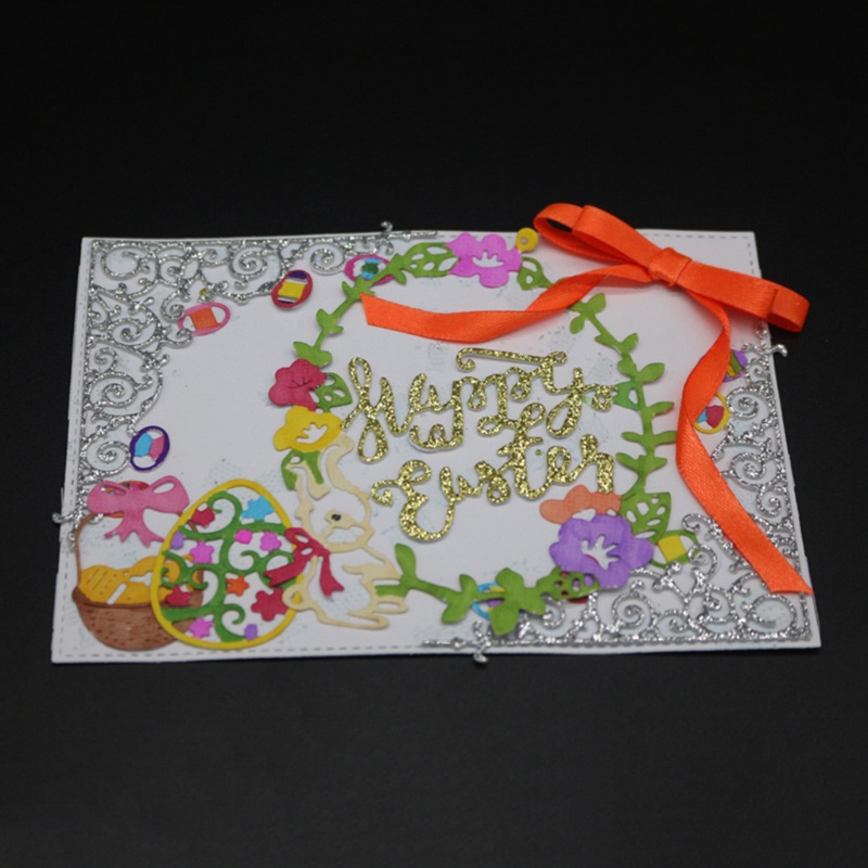 Khuôn Mẫu Cắt Thẻ Trang Trí Sổ Tay Hình Chữ Happy Easter