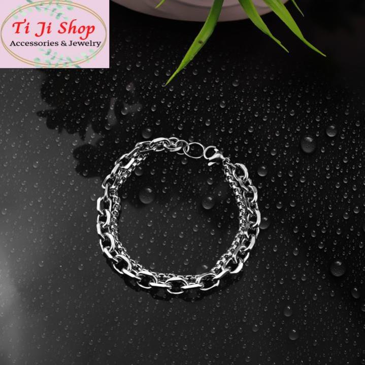 lắc tay inox 2 tầng sáng, đẹp không đen - chọn size theo yêu cầu