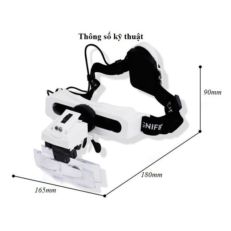 Kính Lúp Đeo Mắt Có Đèn V6 9892E1 Phóng Đại 1x - 1.5x - 2x - 2.5x - 3.5x