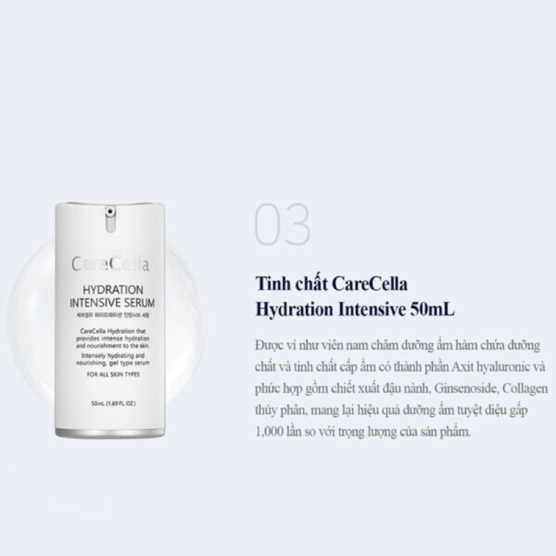 Bộ 5 sản phẩm chăm sóc da sữa rửa mặt nước hoa hồng toner serum kem dưỡng ẩm kem dưỡng da CareCella Hydration - GCoop