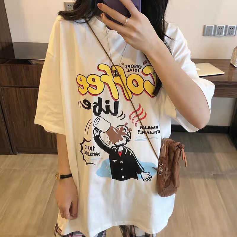 Áo thun tay lỡ coffe 2 màu Unisex | BigBuy360 - bigbuy360.vn