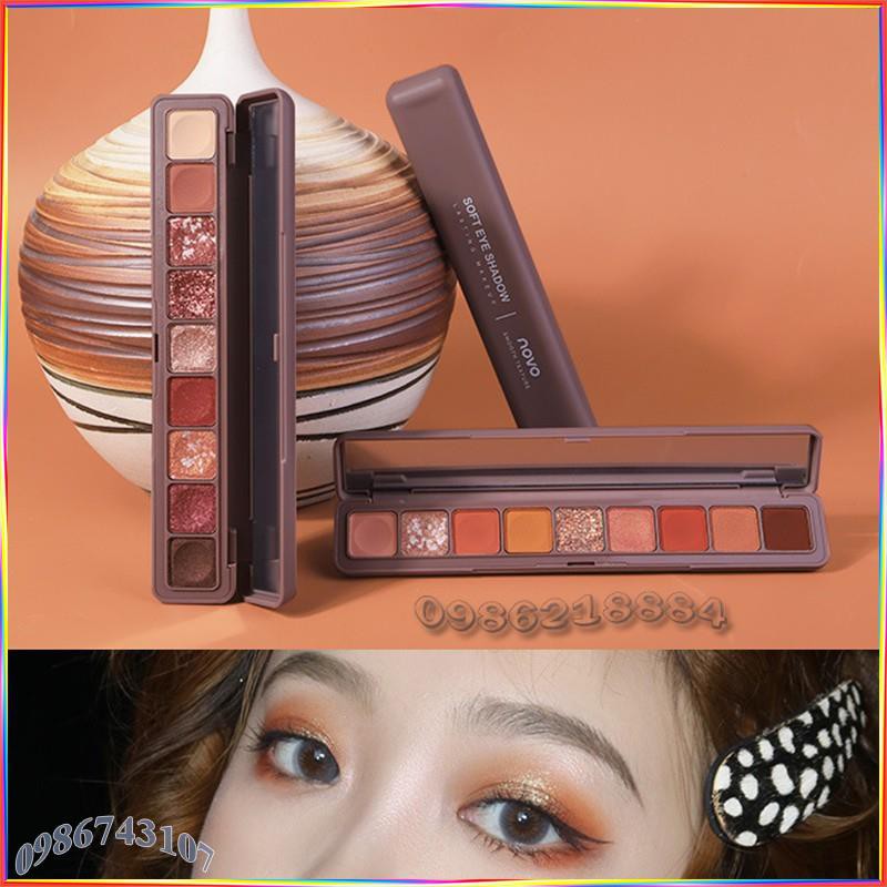 Bảng mắt Novo Smooth Texture Soft Eye Shadow hộp dài 9 ô màu AST3
