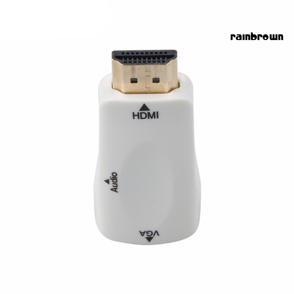 Bộ chuyển đổi tương thích HDMI sang VGA + cáp âm thanh đầu cắm sang cổng HD 1080P cho laptop PC