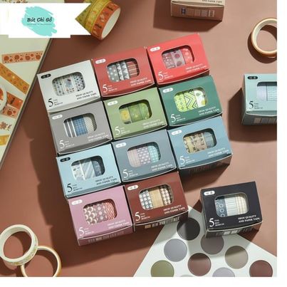 washi tape theo combo 5 cuộn (tùy chọn)- hình ảnh xinh xắn - trang trí sổ siêu xinh