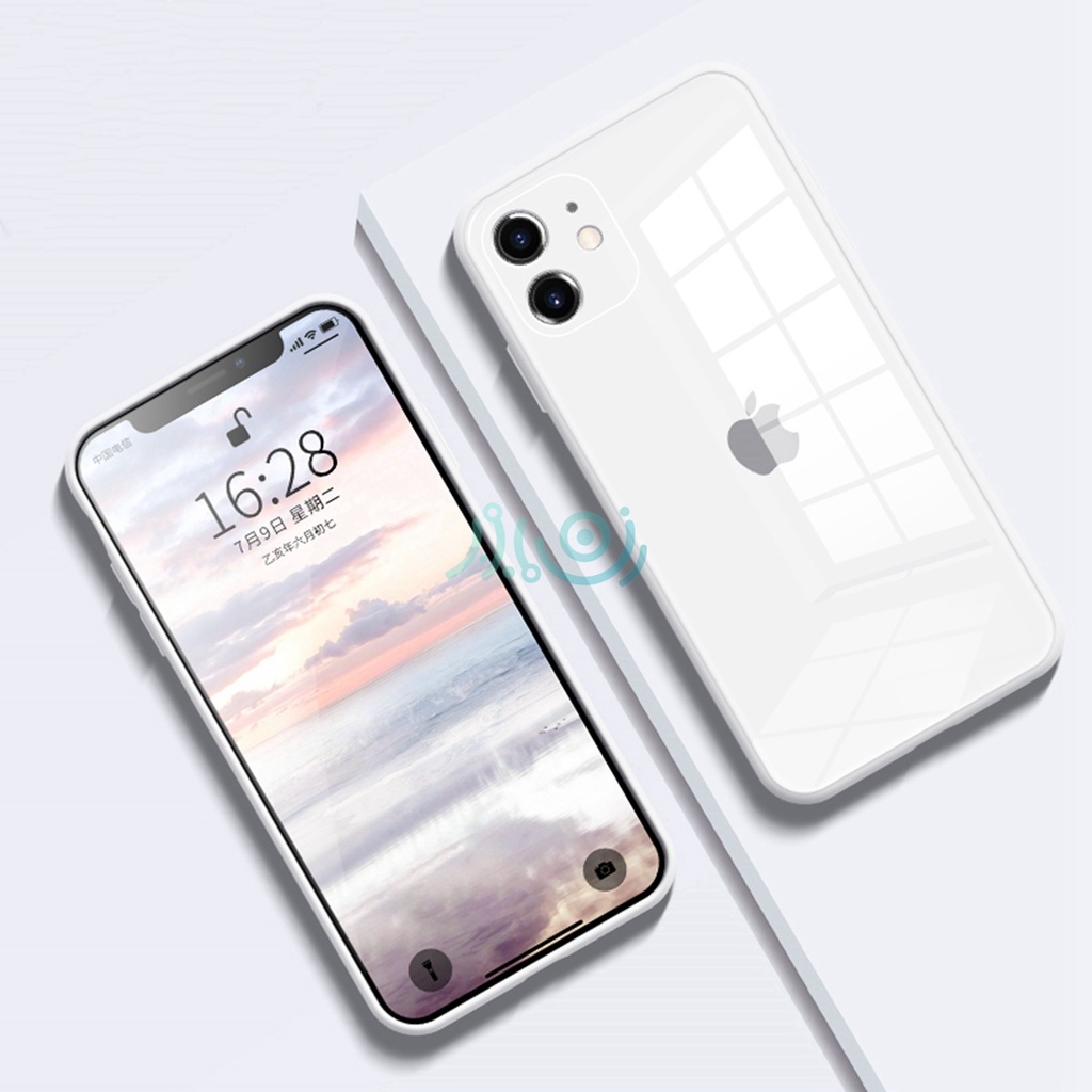 【Free Lanyard】Macaron Casing iPhone 11 12 Pro MAX XS MAX XR X 6 6S 7+ 8 Plus SE 2020 Tempered Glass Case Square Silicone back cover