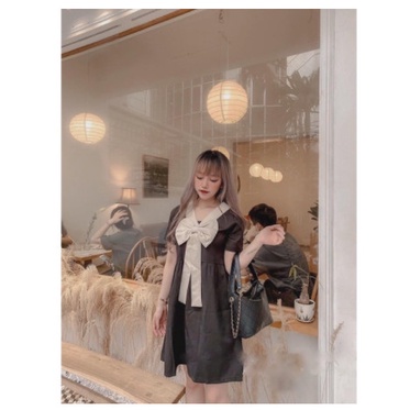 Váy bầu đầm bầu nơ ngực ☘️chất lụa Hàn mát mềm mịnthiết kế sang chảnh form rộng