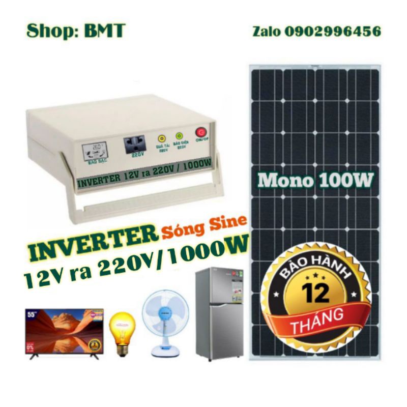 Máy tích hợp sạc năng lượng mặt trời 1000W Sine