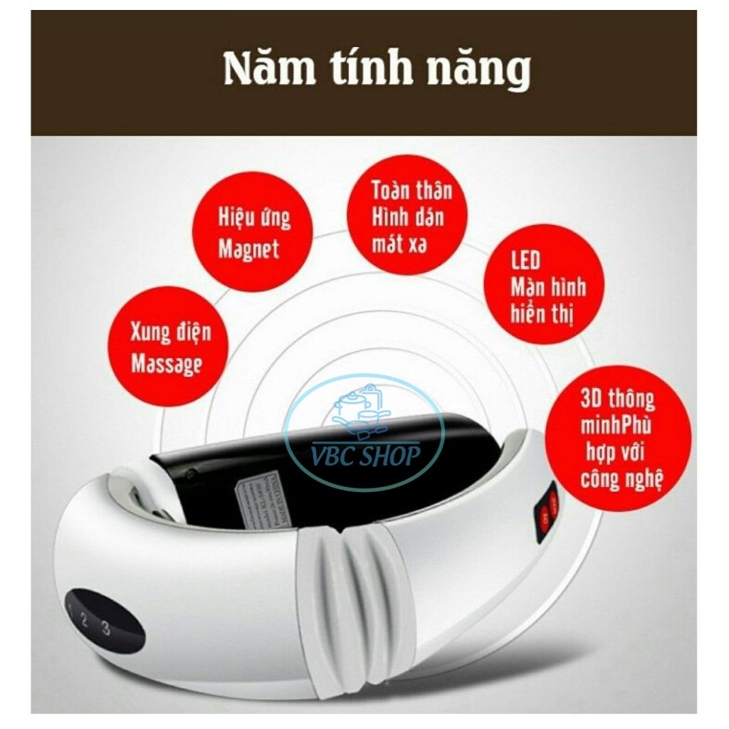 Máy Massager Cổ Vai Gáy Tiện Lợi, Máy Massage Cổ Vai Gáy 3D Máy trị liệu rung thư giãn đầu cổ văn phòng tiện lợi