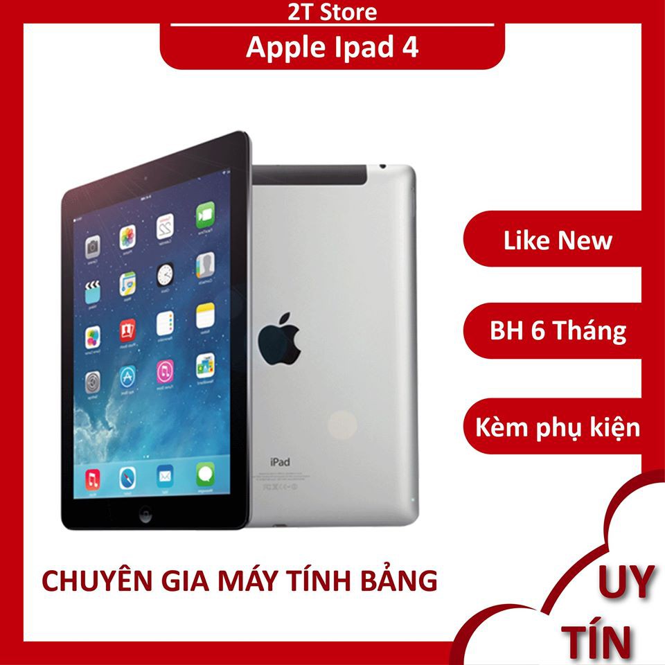 Máy tính bảng Apple Ipad 4 Fullbox (Wifi+4G) màn 2K pin trâu