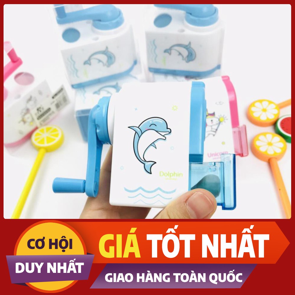 [TRỢ GIÁ] Gọt bút chì quay tay, gọt bút chì có tay quay in hình ngộ ngĩnh_hàng cao cấp bền rẻ