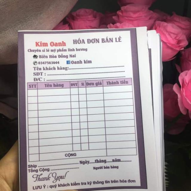 Hoá đơn bán hàng in theo yêu cầu