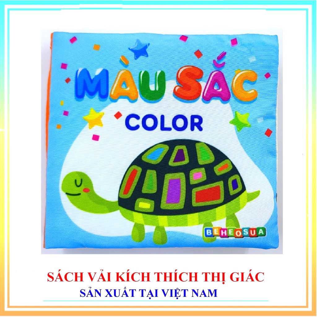 Sách vải cho bé sơ sinh kích thích thị giác đa giác quan học liệu montessori song ngữ đồ chơi thông minh cho trẻ TOPKIDS