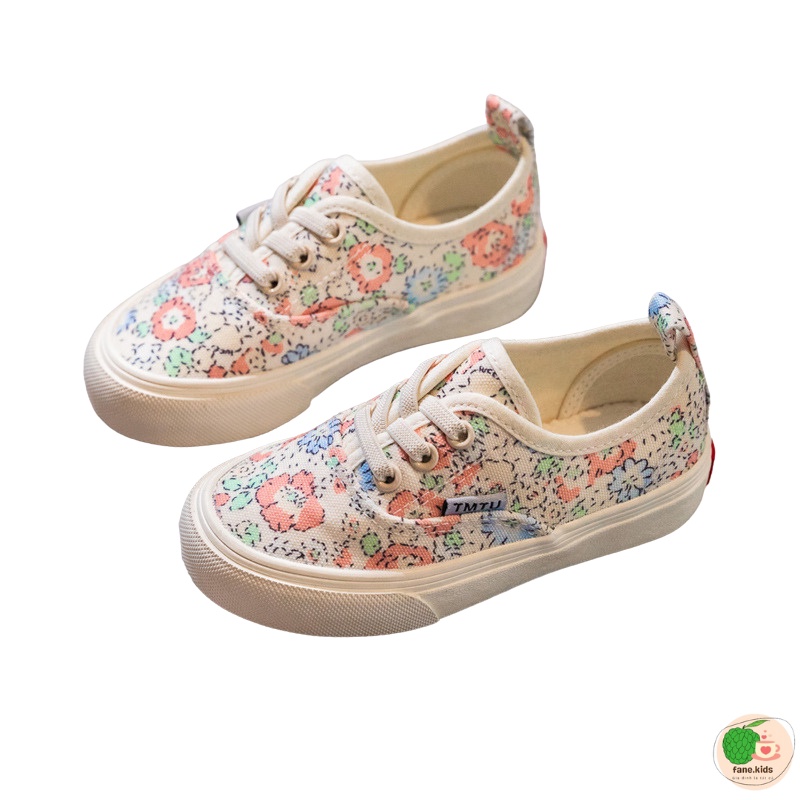 Giày Thể Thao Vải Canvas Hoa Đế Mềm Chống Trơn Trượt Cho Bé Gái, Giày Bata Mùa Hè Trẻ Em Fanekids FA010