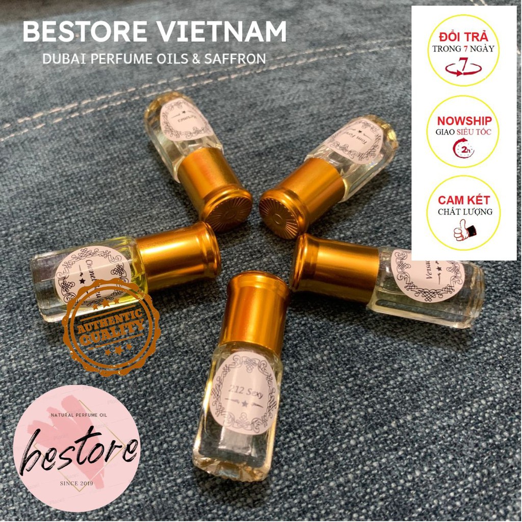 【HOT】Tinh dầu nước hoa Dubai thiết kế chai lăn mini dùng thử 3ml dành cho nam