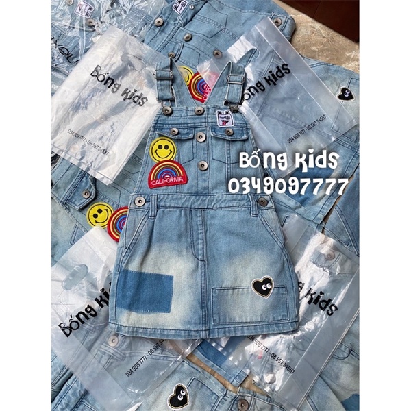 Yếm Váy Bé Gái Stick Denim Mài Next