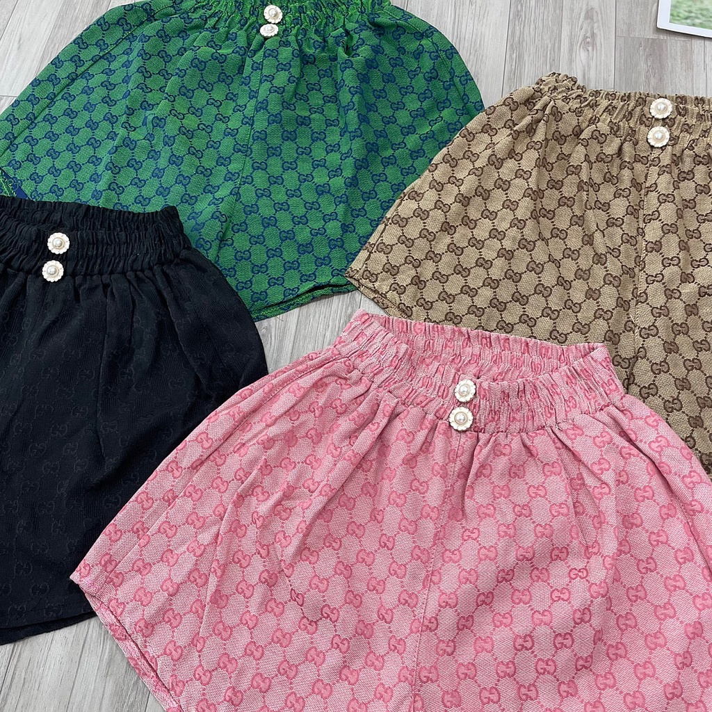 Quần short dạ họa tiết sang chảnh