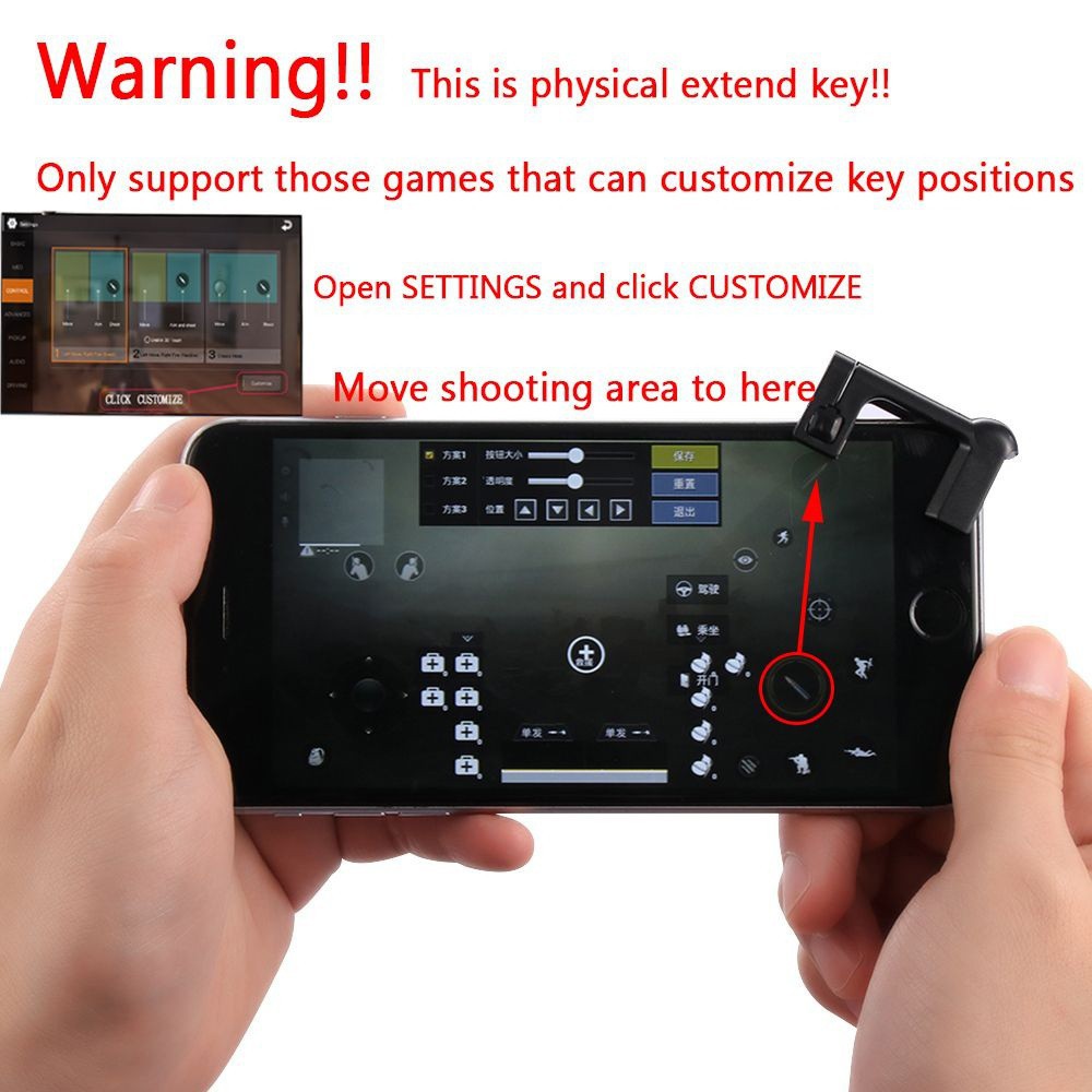 1 Pair Auxiliary Key Phone Gamepad Sooting Trigger PUBG Mobile Cellphone Game Co