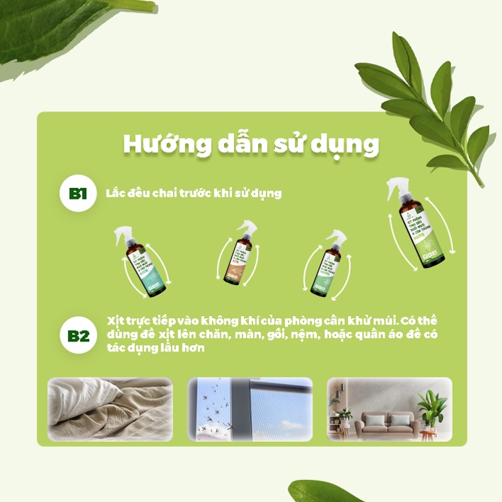 Bình Xịt Phòng Tinh Dầu Sả Chanh, Bạc Hà, Quế, Bạch Đàn Chanh Đuổi Muỗi 280ml Julyhouse Khử Mùi Hiệu Quả (MÙI TỰ CHỌN)