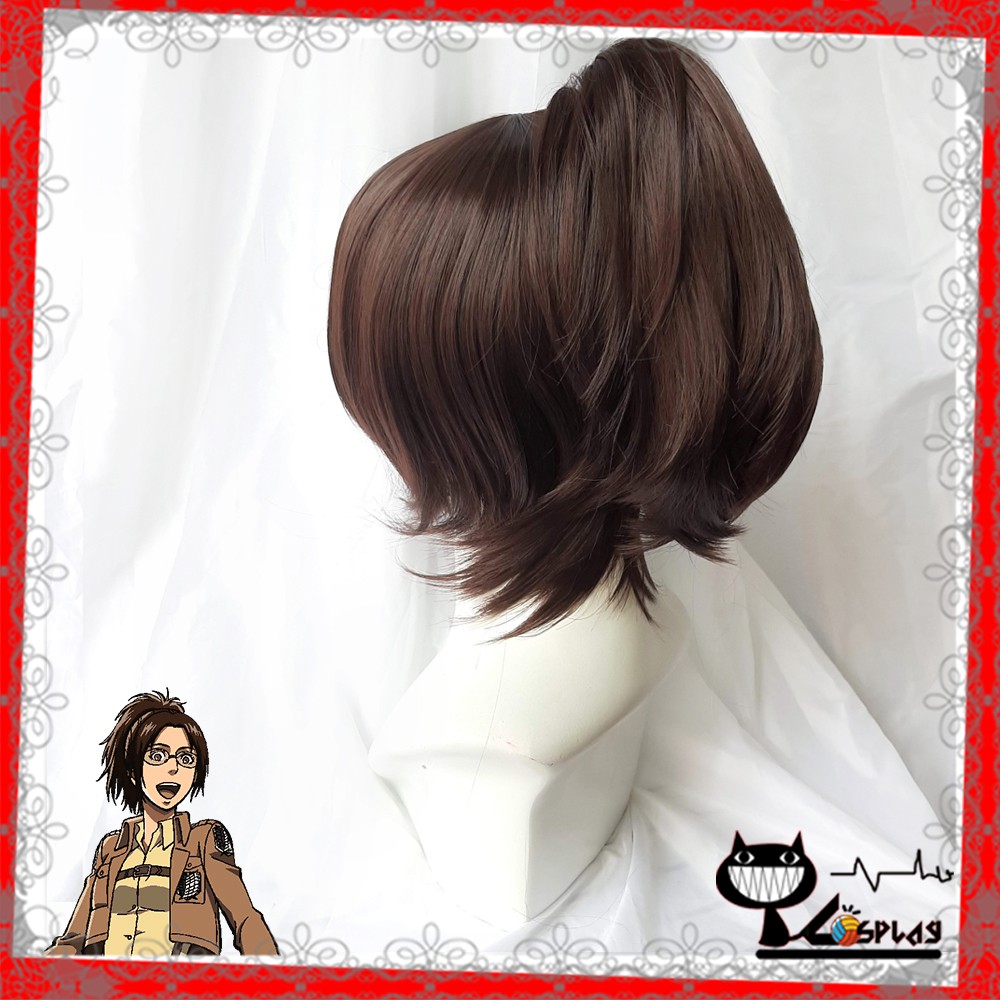 [Sẵn] Wig/tóc giả Ogino Chihiro hoặc Hange Zoe - Attack on Titan/vùng đất linh hồn một búi màu nâu [Miu Cosplay]