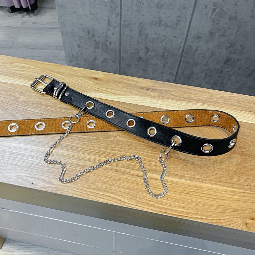 Thắt Lưng Da Kèm Xích Kèm Chain Phụ Kiện Phong Cách Ulzzang [ Bán Chạy Số 1]