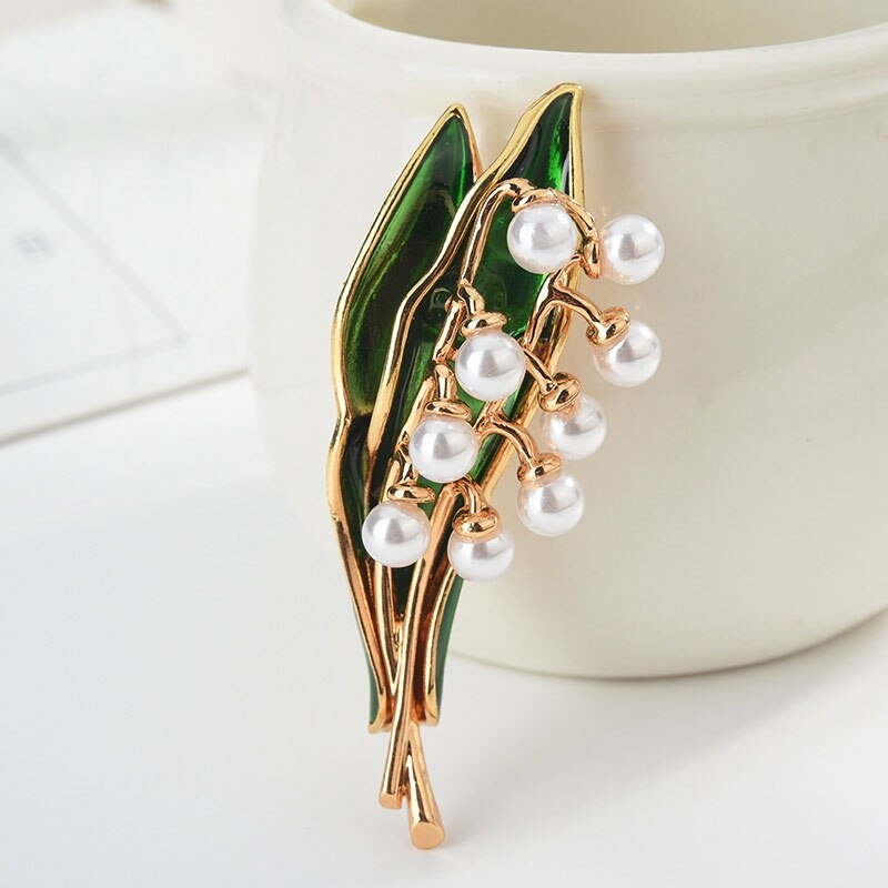 Ghim cài áo hình trái cây đính ngọc trai giả thời trang cho nữ