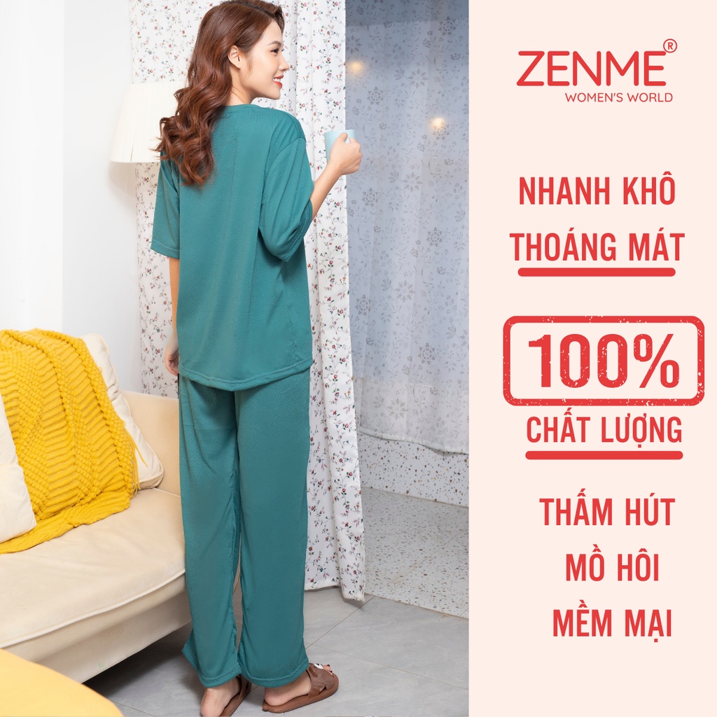 Đồ bộ nữ mặc nhà, đồ ngủ form rộng (có Bigsize) chất liệu Cotton xốp mềm mịn thoáng mát Zen Me BTX0822