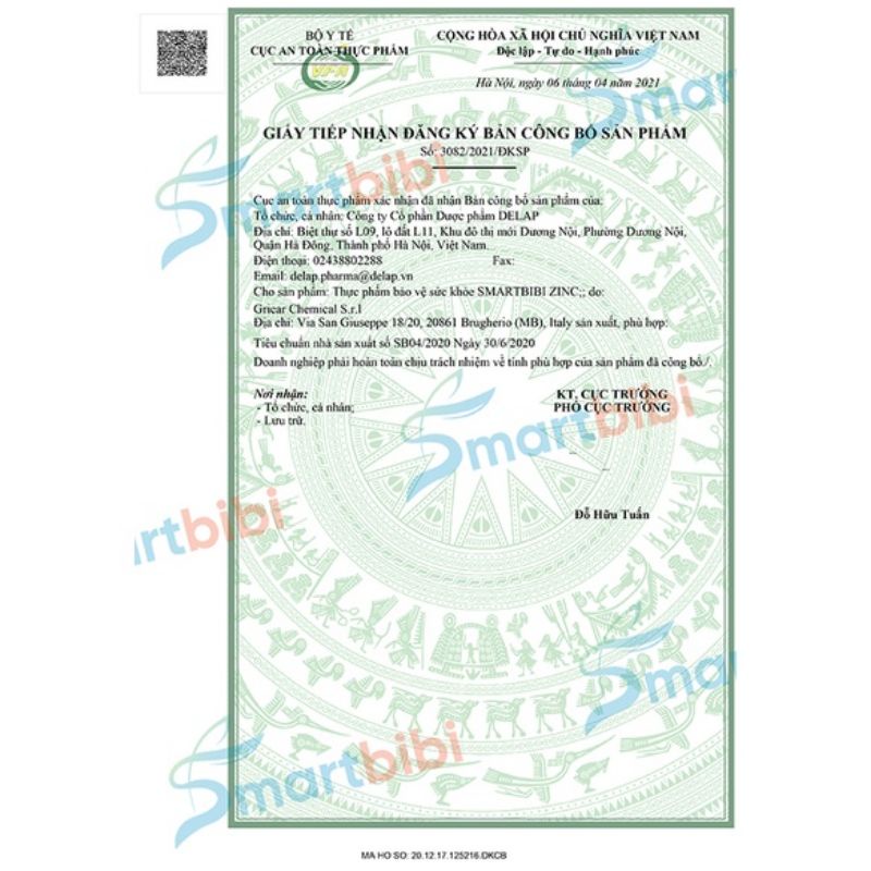 Smart bibi ZinC (ZinC smartbibi) kẽm hữu cơ, kẽm chelat hữu cơ giúp trẻ ăn ngon, tăng đề kháng