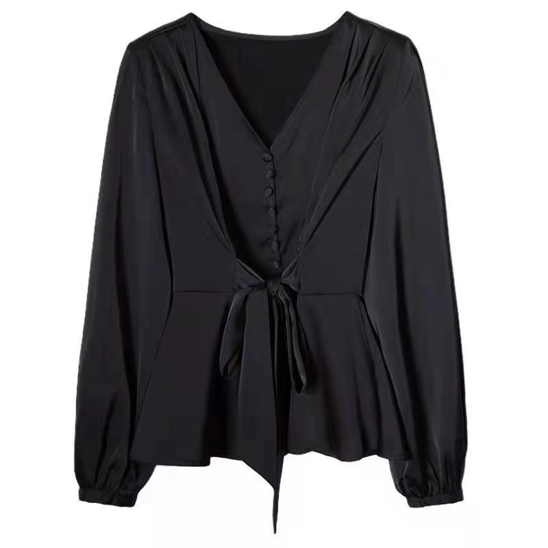 Hàng Mới Về Áo Nữ Tay Dài Cổ Chữ V Phong Cách Hàn Quốc Baju Wanita Lengan Panjang Hàng Mới