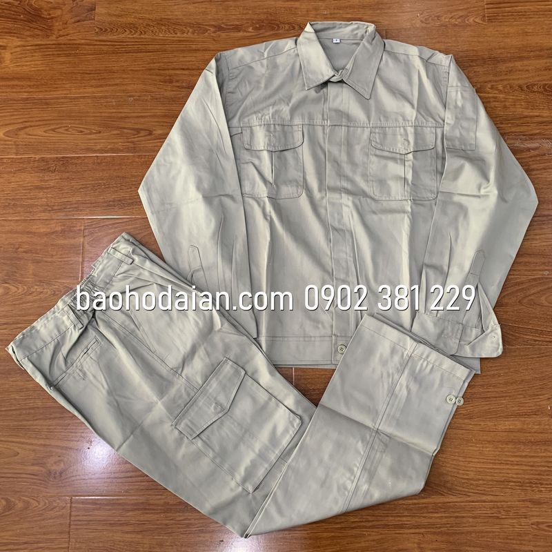 Quần áo kỹ sư, công nhân vải Pangrim túi hộp màu ghi xám - DA01