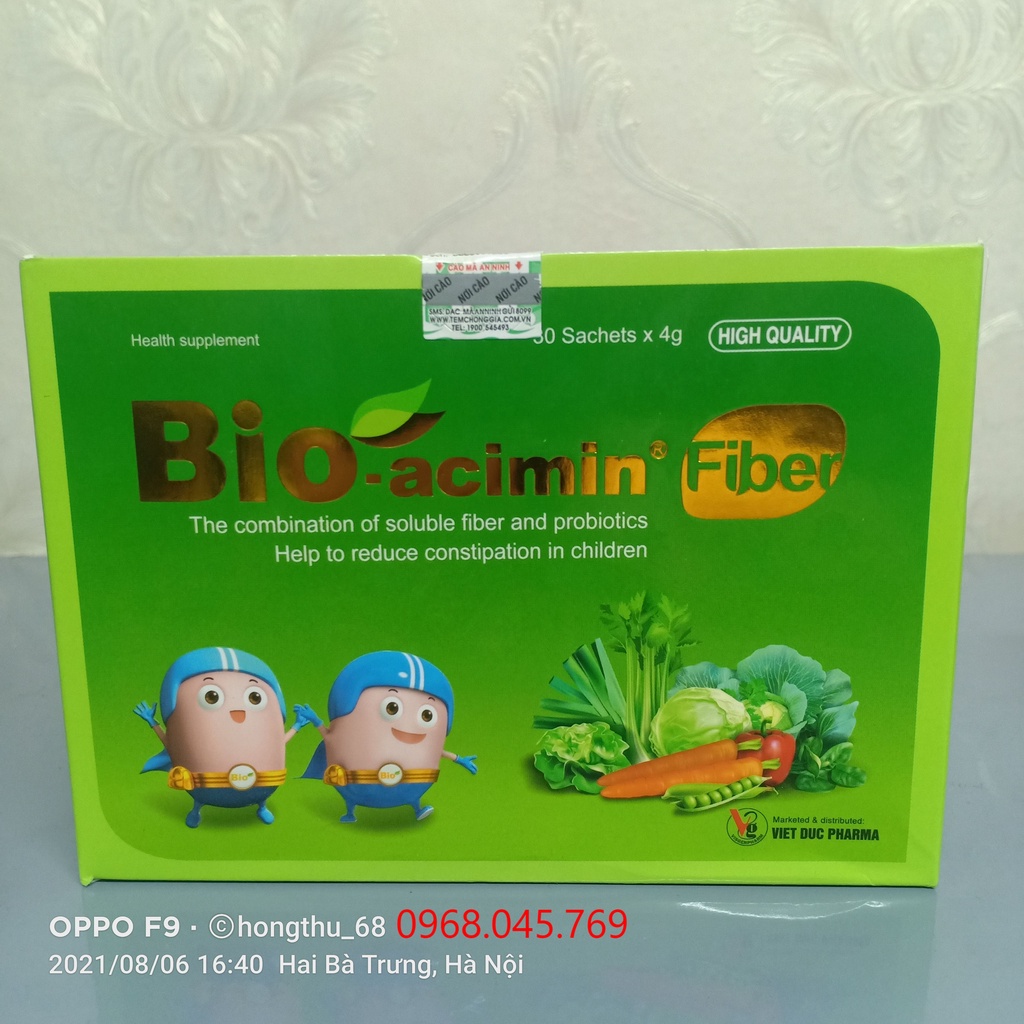 Men vi sinh Bio-acimin Fiber - Bổ sung chất xơ tự nhiên, giảm tình trạng táo bón ở trẻ em và người lớn