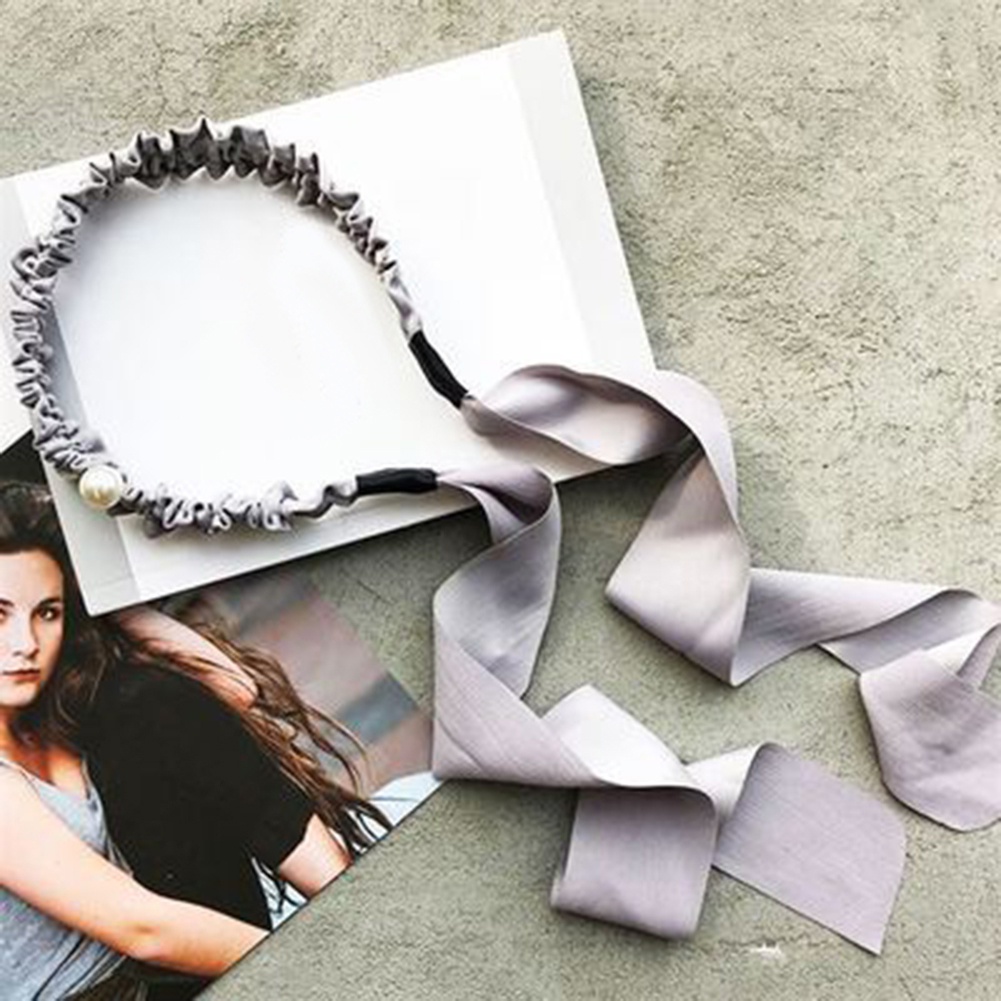 Dây Buộc Tóc Đuôi Ngựa Dài Đính Ngọc Trai Giả Xinh Xắn Cho Nữ