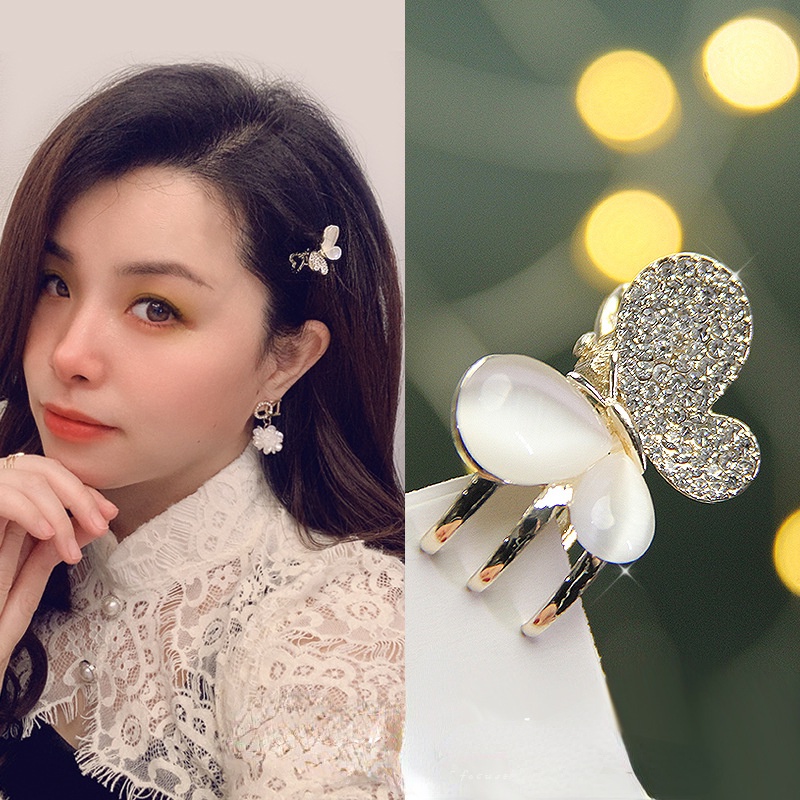 Mắt mèo kim cương bướm phụ kiện thời trang kẹp tóc Kẹp tóc nữ cao cấp hàn quốc