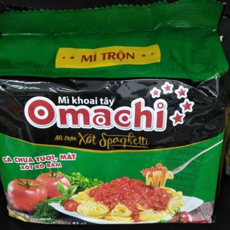 Túi 5 Gói Mì Khoai Tây Omachi Đủ Mùi Sườn/Tôm/Bò/Sốt 80g | BigBuy360 - bigbuy360.vn