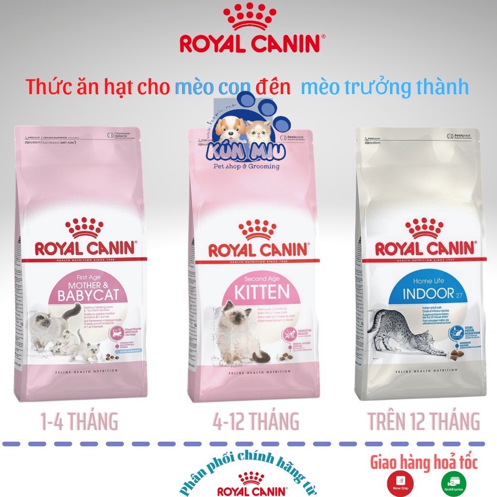 Thức ăn Cao Cấp Cho Mèo Royal Canin, Pro Plan  Kún Miu Hộp 1kg