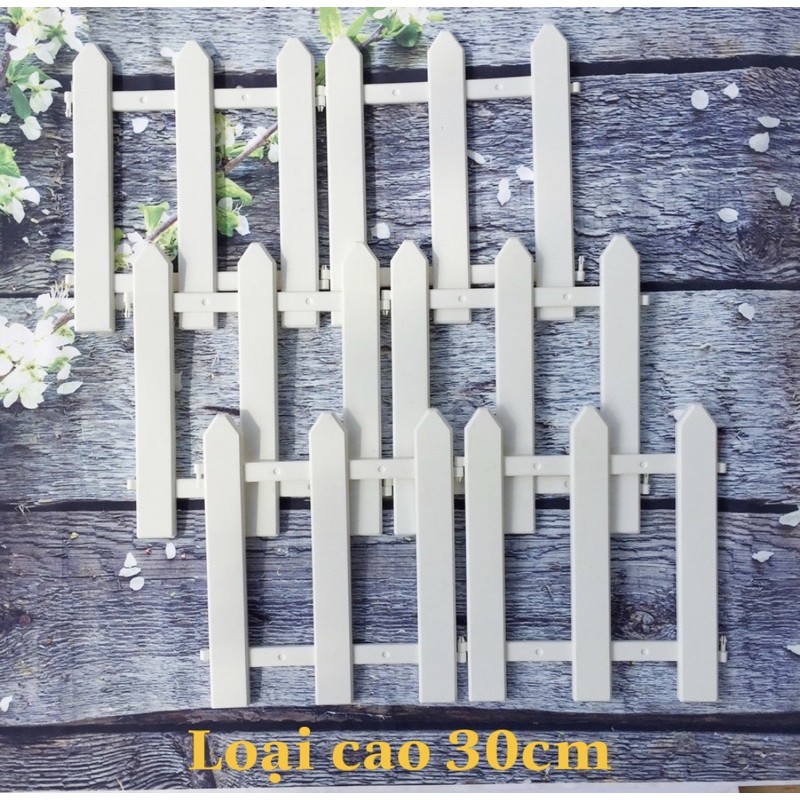 Hàng rào nhựa trắng trang trí cây thông Noel cao 30cm