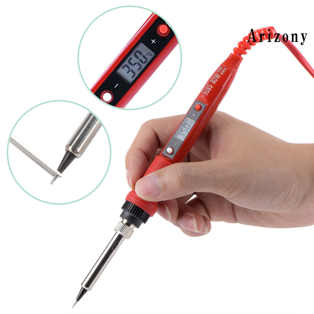 arizony 80W 908S Soldering Iron LCD Adjustable Multi-function Anti-scalding Welding Tips Kit for Welding Circuit Board