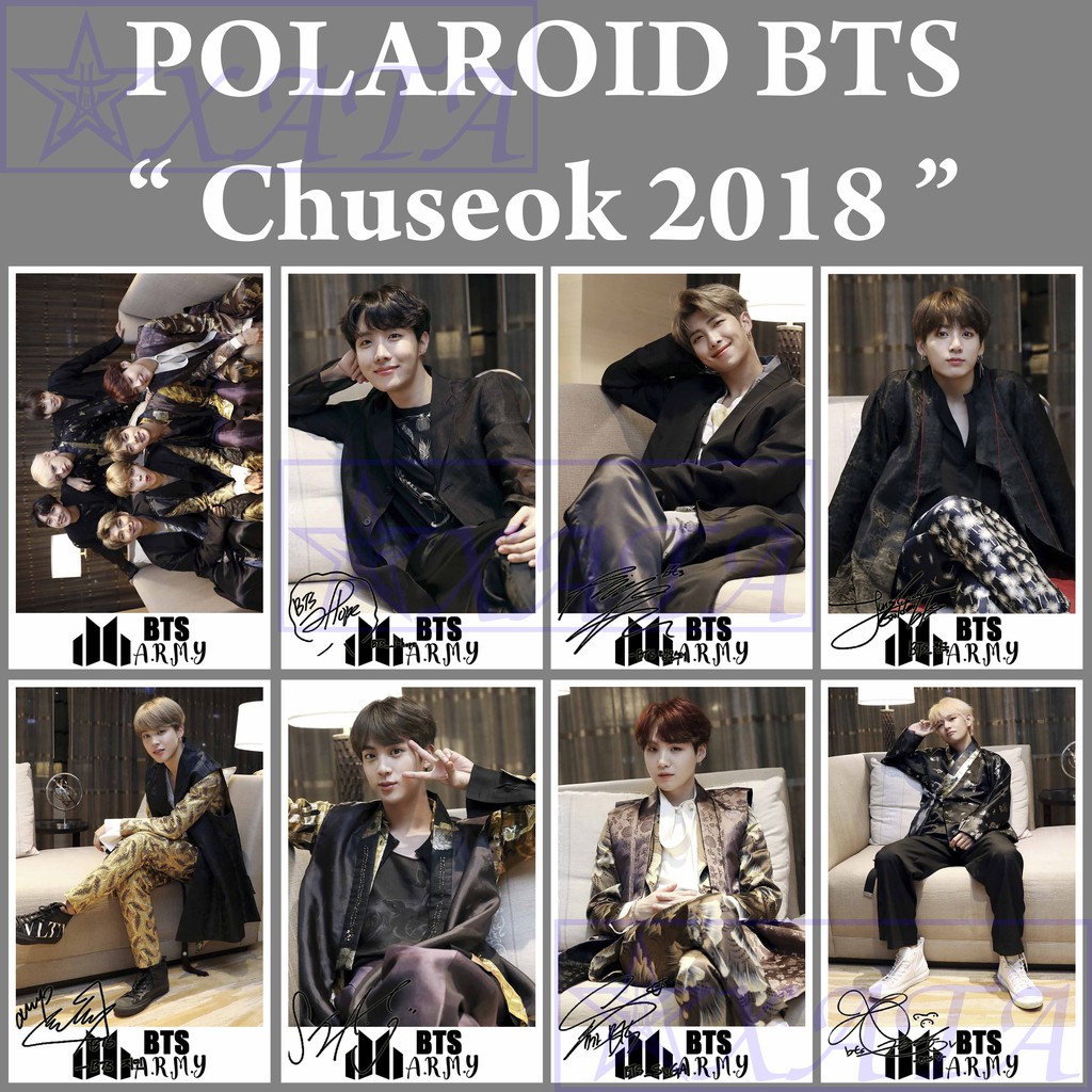 Polaroid Thẻ Hình Nhóm Nhạc Bts Chuseok 2018