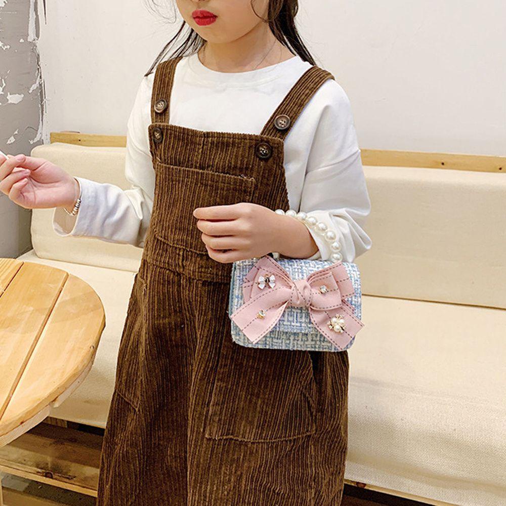 MIHAN1 Túi Đeo Chéo Mini Thắt Nơ Cho Bé Gái