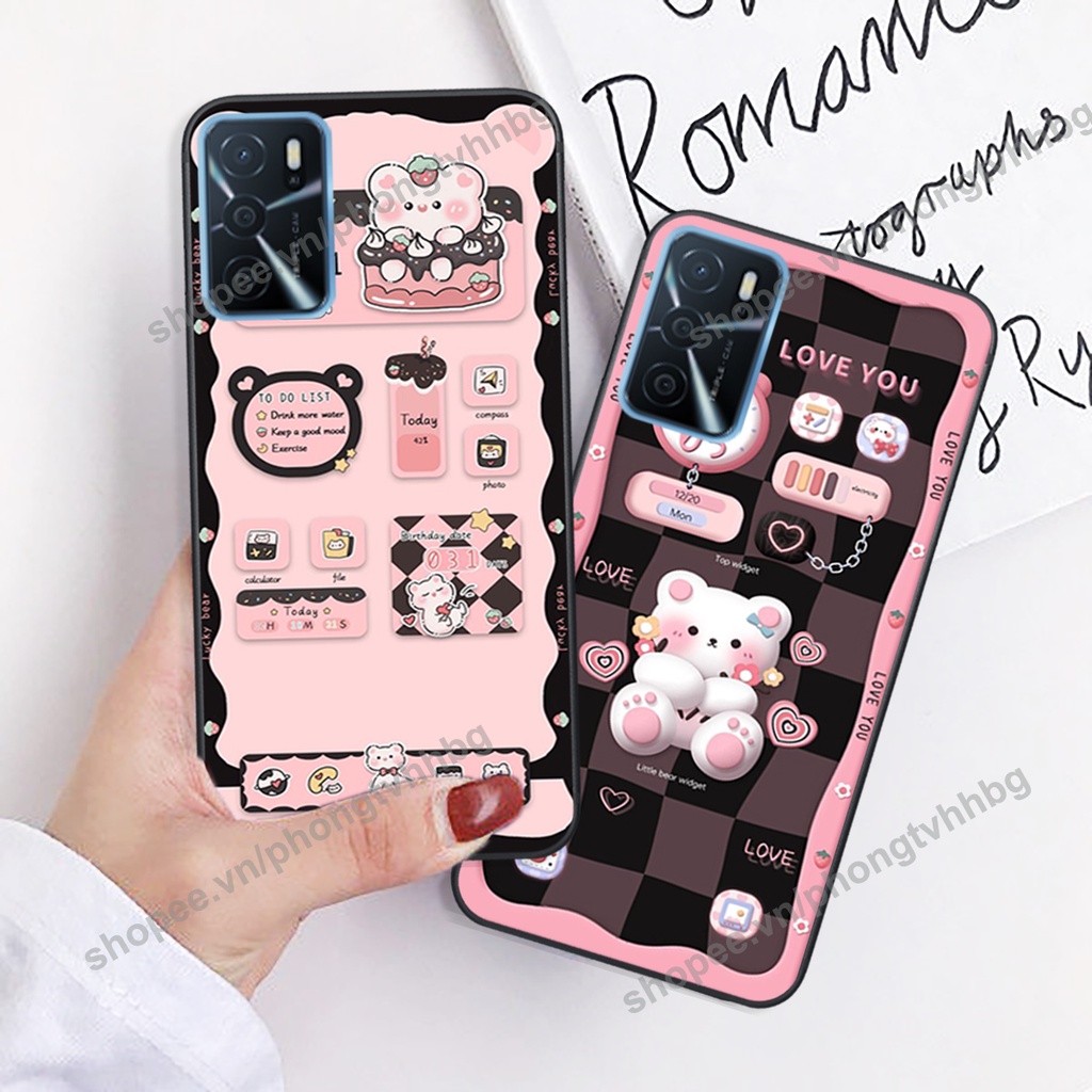 Ốp lưng Oppo A16 / A16K gấu,thỏ trắng , đồng hồ dễ thương cute cực đẹp