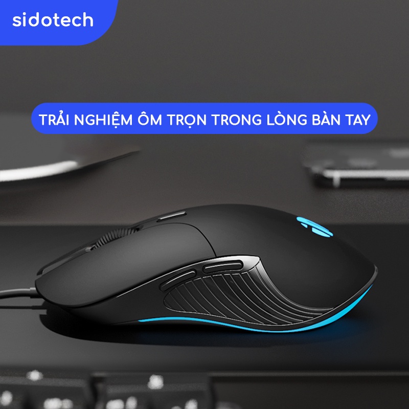 Chuột gaming máy tính Sidotech Inphic PB1 DPI 4800 tắt âm silent thiết kế cho chơi game và làm việc văn phòng | BigBuy360 - bigbuy360.vn