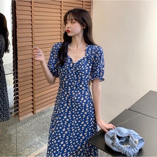 (Bigsize order XL-4XL) Váy hoa nhí kiểu bigsize xẻ tà