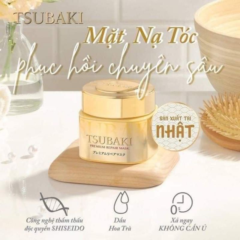 [Chuẩn Nhật] Mặt nạ ủ tóc cao cấp Tsubaki Nhật Bản hủ 180g - dưỡng tóc phục hồi hư tổn/ stubaki/ subaki