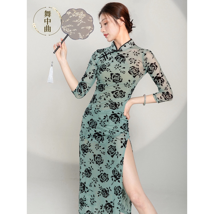 Sườn Xám Cách Tân Trung Hoa Co Giãn Tốt Thời Trang Quyến Rũ Cho Nữ ((M &amp; E)