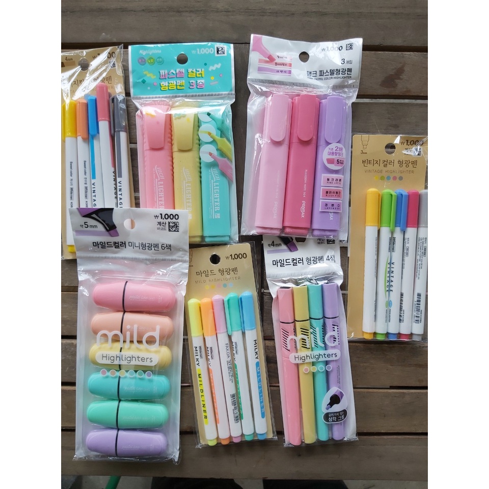 Bút đánh dấu Daiso Hàn Quốc bán theo set
