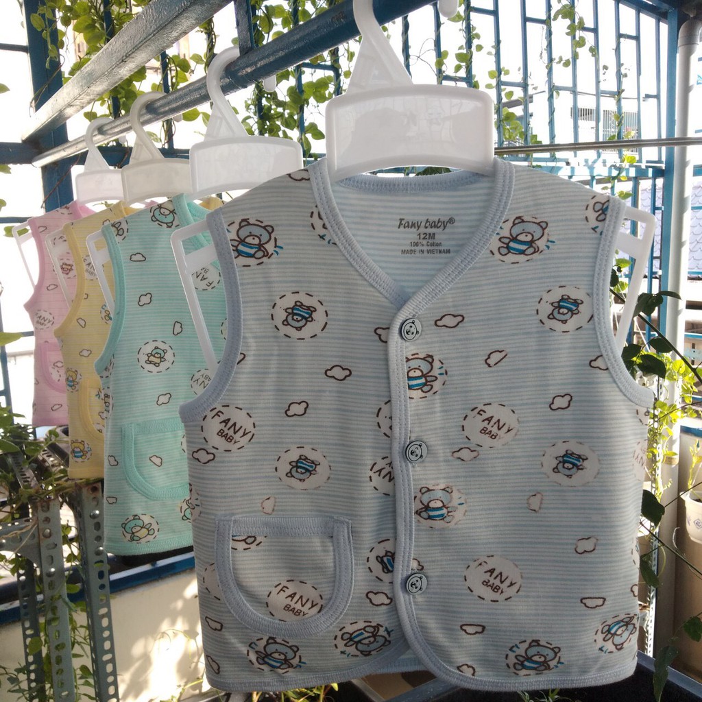 Áo ghi lê Fany 2 lớp cotton 100% Vải Dệt Căng Kim cho bé sơ sinh đến 12 tháng tuổi