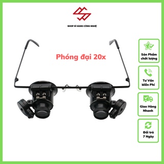 Kính lúp đeo mắt ❤️FREESHIP❤️ Kính lúp hỗ trợ sửa chữa phóng đại 20 lần V1 ( Có đèn )